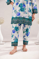 2-Piece Embroidered Linen Suit