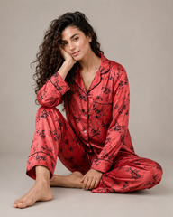 Coral Bloom – Pure Shamoz Silk Pajama Set