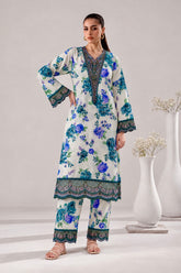 2-Piece Embroidered Linen Suit