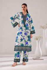 2-Piece Embroidered Linen Suit