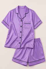 Shamoz Silk Short Pajama Set - Lillac