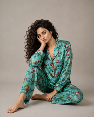 Mint Magnolia Bloom – Pure Shamoz Silk Pajama Set