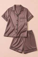 Shamoz Silk Short Pajama Set - Chiku