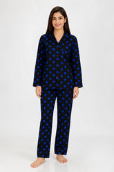 Blue Polka Linen Pajama Set