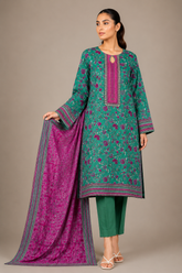 Floral Printed 3-Piece Lawn Suit | Digital Print Kurta, Trouser & Dupatta