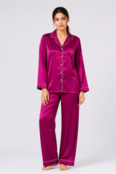 Purplish Pink Shamoz Silk Pajama Set