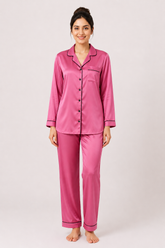 Magenta Shamoz Silk Pajama Set