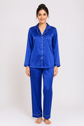 Royal Blue Shamoz Silk Pajama Set