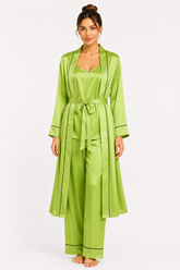 Lane Green Shamoz Silk 3 Piece Gown Set