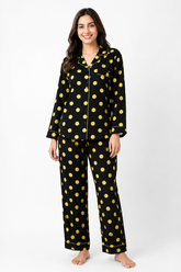 Polka Bees Linen Pajama Set