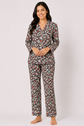 Royal Bloom Linen Pajama Set