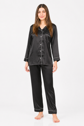 Black Shamoz Silk Pajama Set