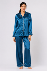 Blue Shamoz Silk Pajama Set