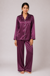 Plum Shamoz Silk Pajama Set