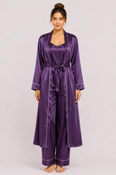 Indigo Shamoz Silk 3 Piece Gown Set