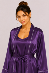 Indigo Shamoz Silk 3 Piece Gown Set