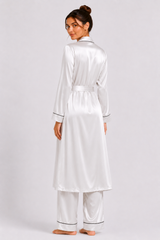 White Shamoz Silk 3 Piece Gown Set