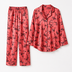 Coral Bloom – Pure Shamoz Silk Pajama Set