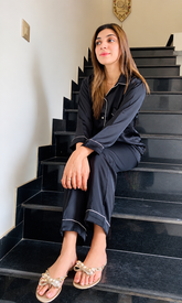 Black Shamoz Silk Pajama Set