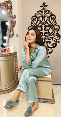Grey Shamoz Silk Pajama Set