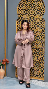 Chiku Shamoz Silk 3 Piece Gown Set