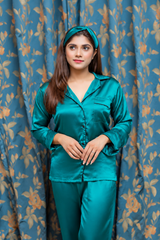 Green Shamoz Silk Pajama Set