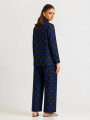 Blue Polka Linen Pajama Set