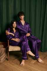 Indigo Matching Couple Pajama Set – Premium Shamoz Silk