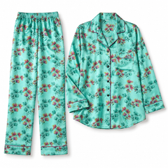 Mint Magnolia Bloom – Pure Shamoz Silk Pajama Set