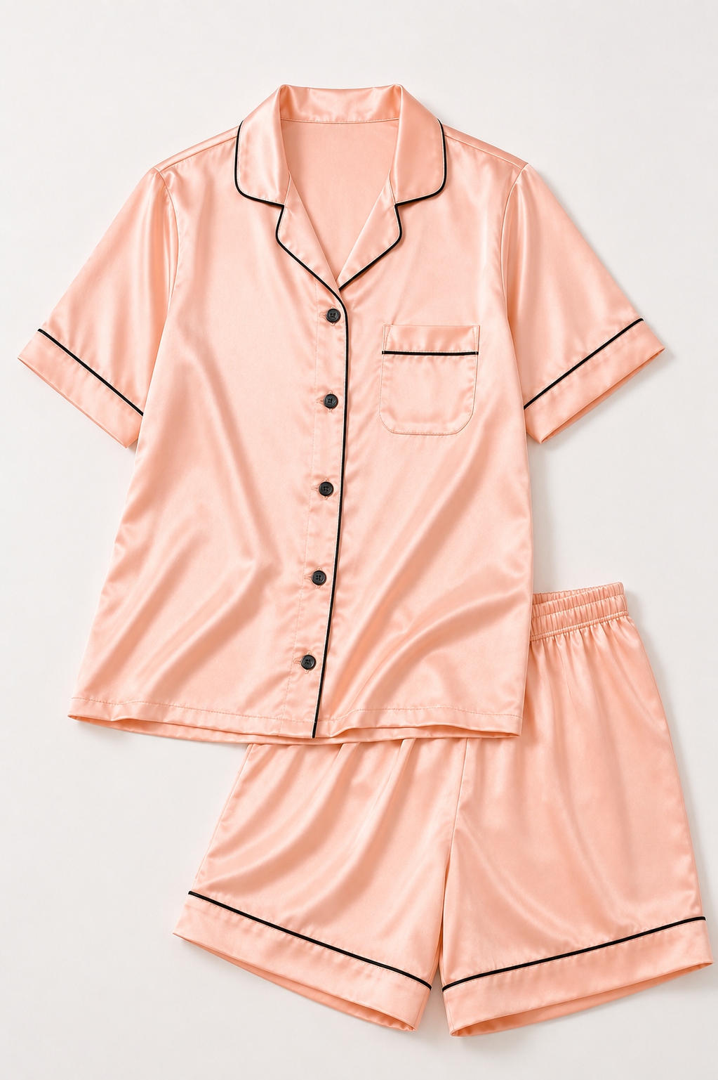 Shamoz Silk Short Pajama Set - T-Pink