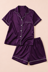 Shamoz Silk Short Pajama Set - Indigo