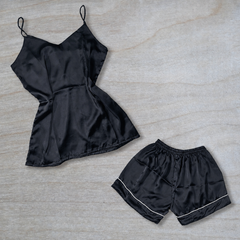 Black Silk Camisole Set