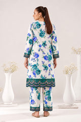 2-Piece Embroidered Linen Suit