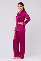 Purplish Pink Shamoz Silk Pajama Set