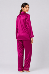 Purplish Pink Shamoz Silk Pajama Set