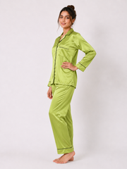 Lane Green Shamoz Silk Pajama Set