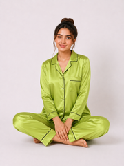 Lane Green Shamoz Silk Pajama Set