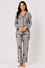 Check Pane Linen Pajama Set