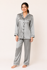 Grey Shamoz Silk Pajama Set