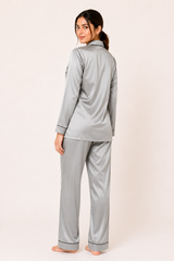 Grey Shamoz Silk Pajama Set