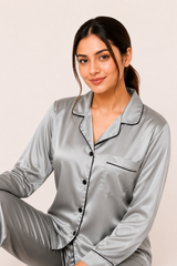 Grey Shamoz Silk Pajama Set