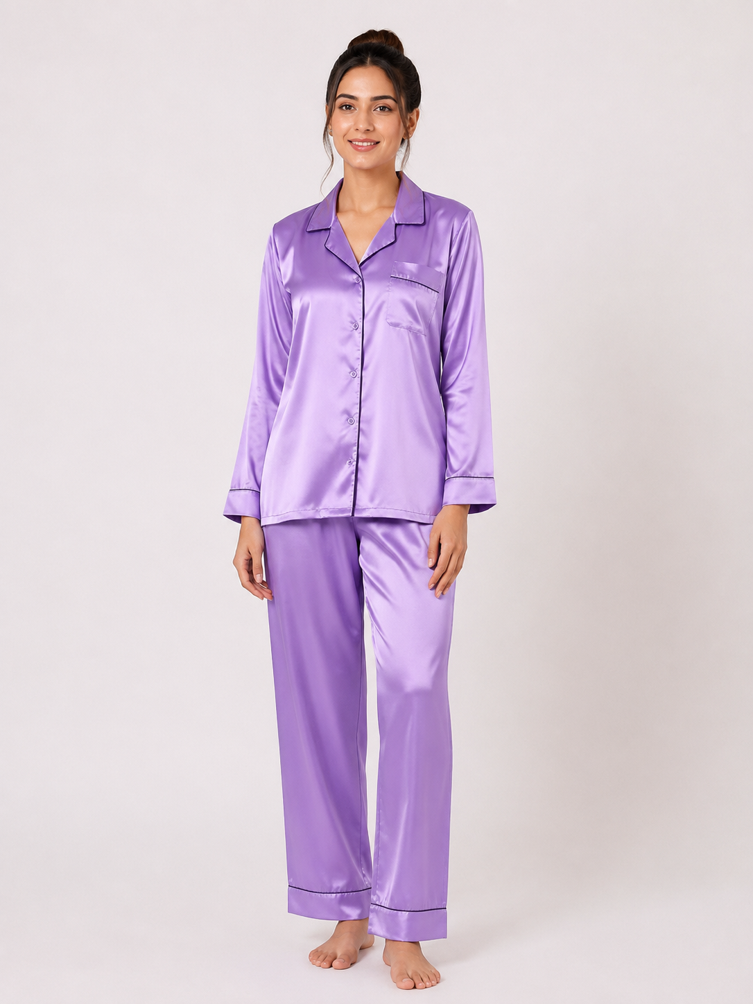 Lillac Shamoz Silk Pajama Set