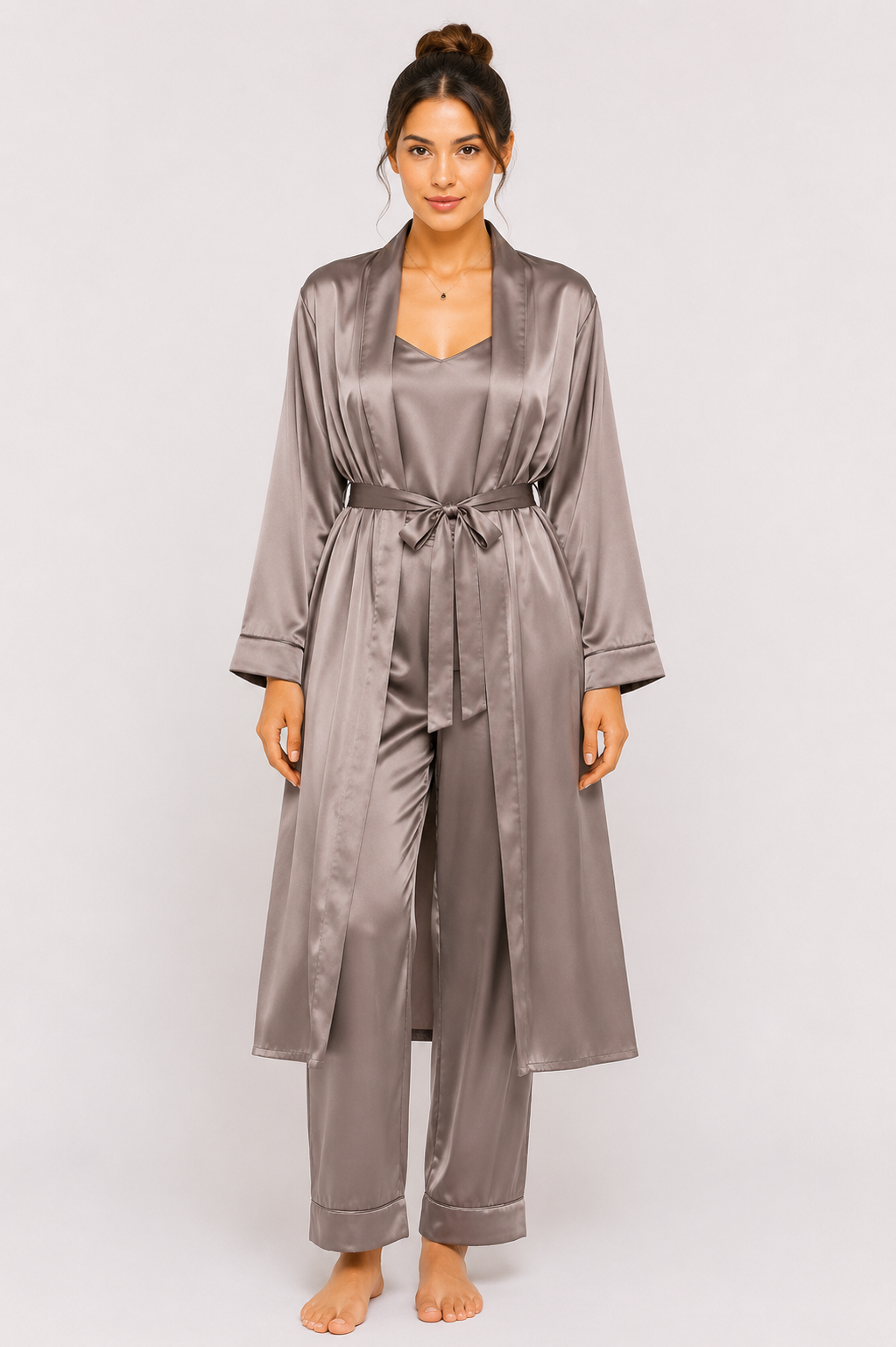 Chiku Shamoz Silk 3 Piece Gown Set