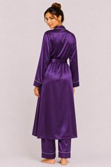 Indigo Shamoz Silk 3 Piece Gown Set