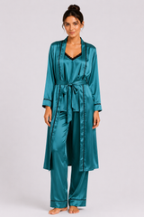 Green Shamoz Silk 3 Piece Gown Set