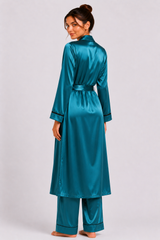 Green Shamoz Silk 3 Piece Gown Set