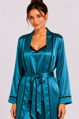 Green Shamoz Silk 3 Piece Gown Set