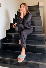 Black Shamoz Silk Pajama Set