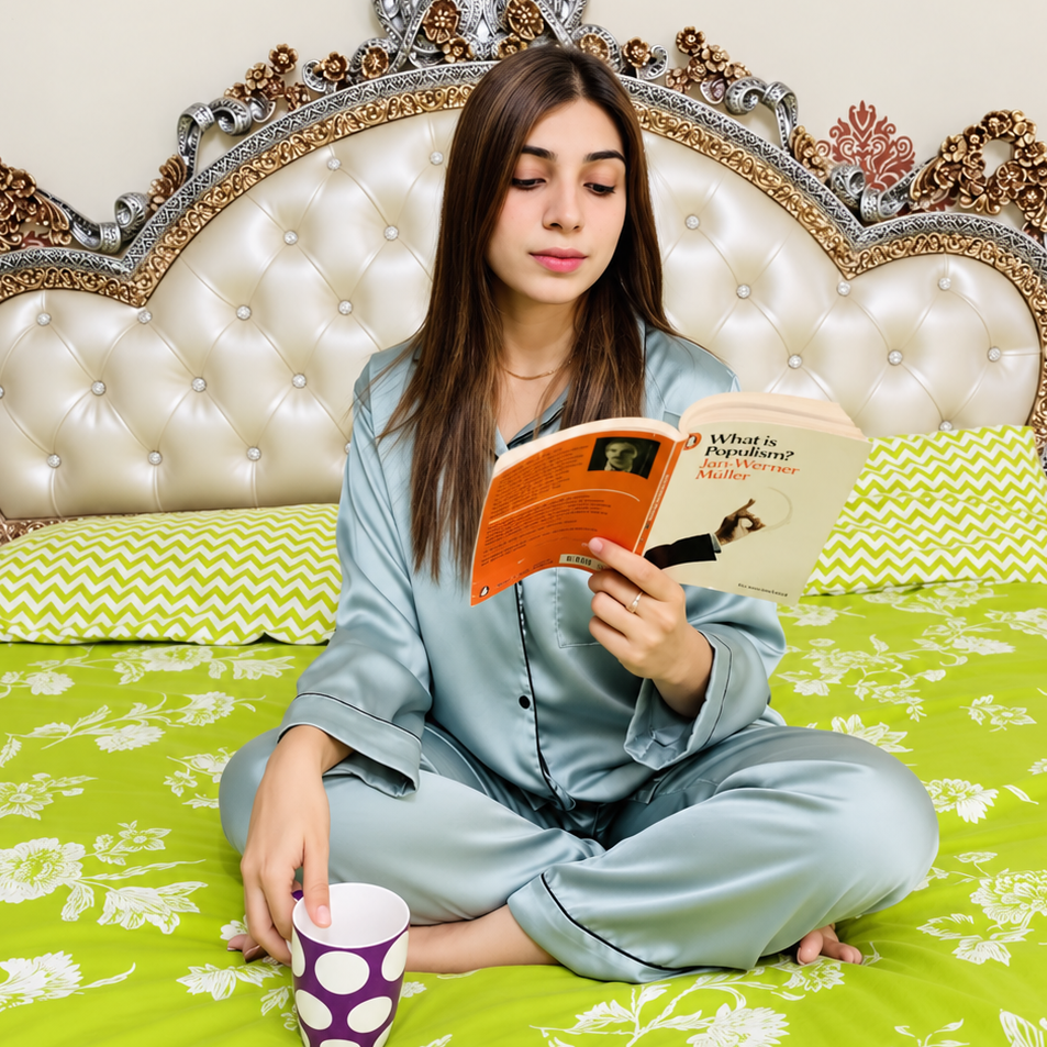 Grey Shamoz Silk Pajama Set