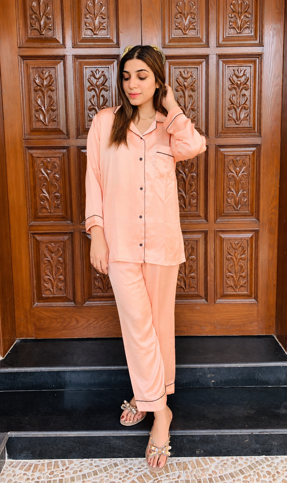 T-Pink Shamoz Silk Pajama Set